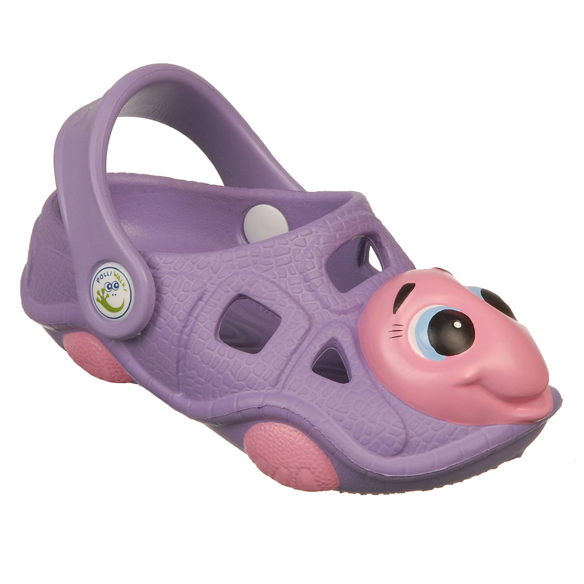 Polliwalks : รองเท้าเด็ก Tory  the Turtle  Purple # 6 