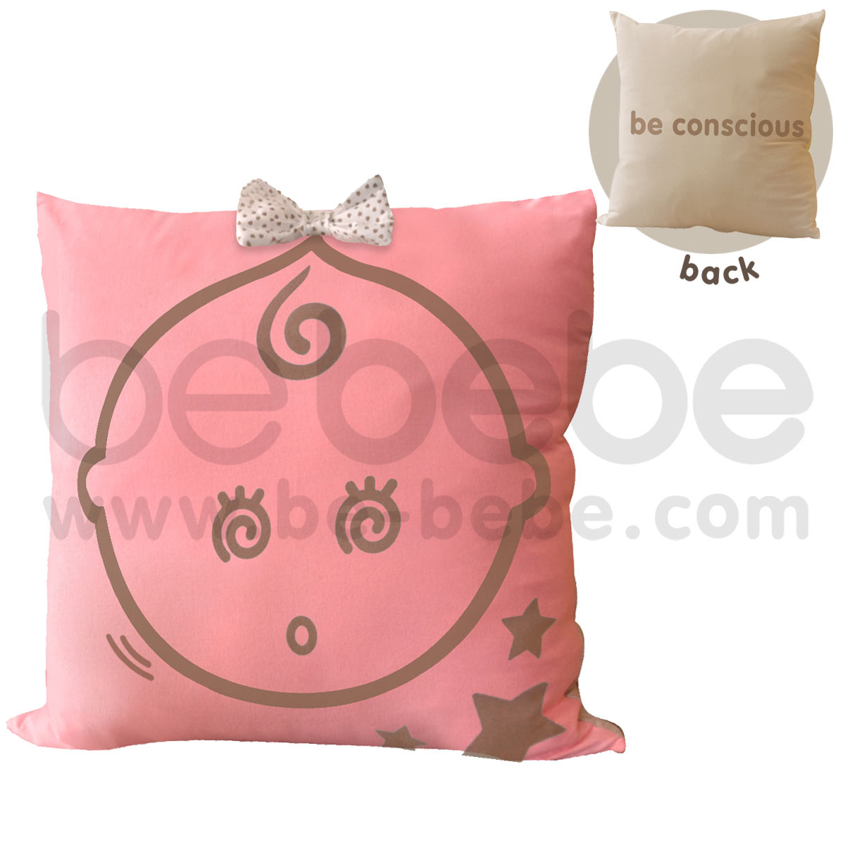 bebebe : Pillow-be conscious-girl / Light Pink