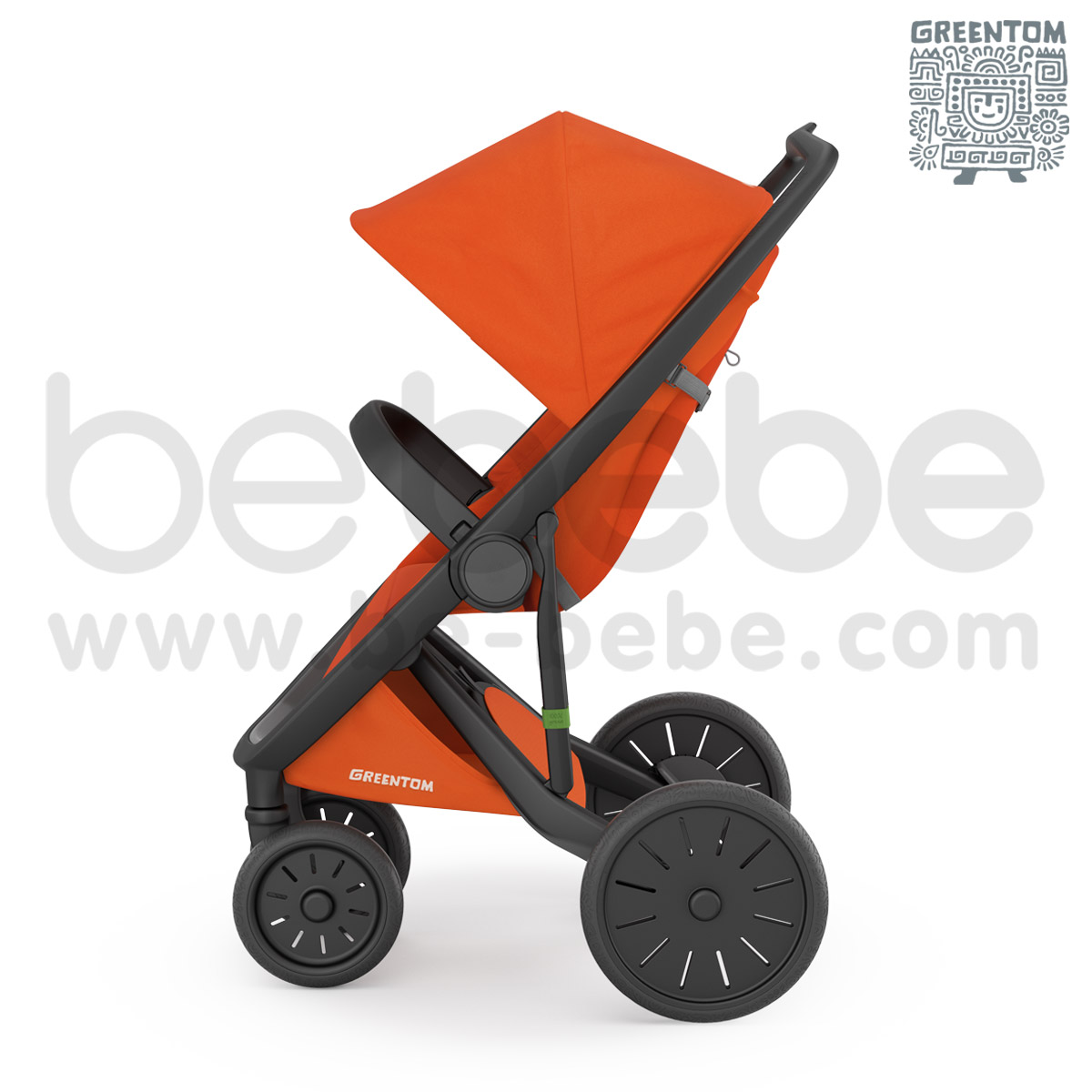 Greentom : Classic Black Frame Stroller - Orange