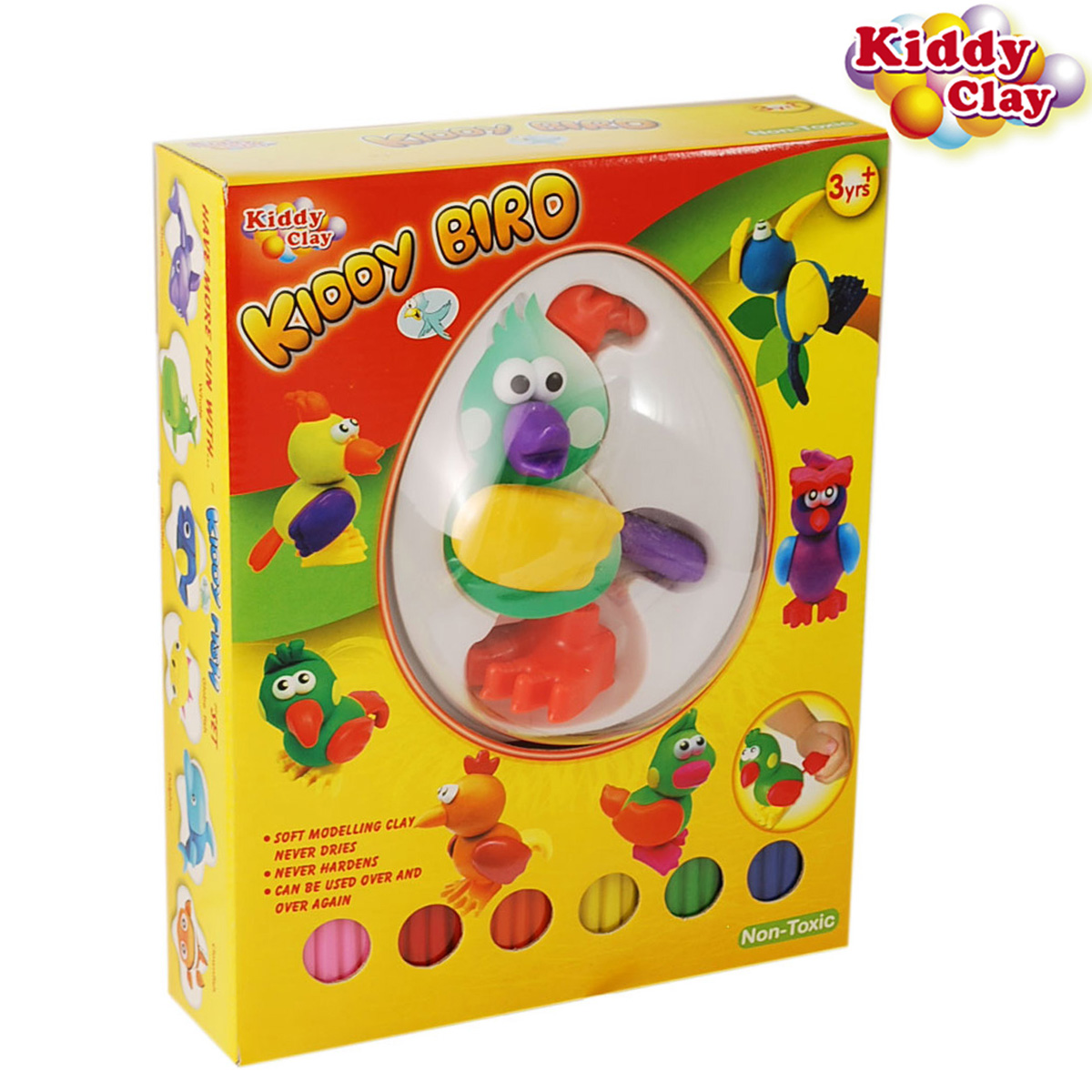 Kiddy Clay : 6 Colors of Clay+Parts /Woodpecker