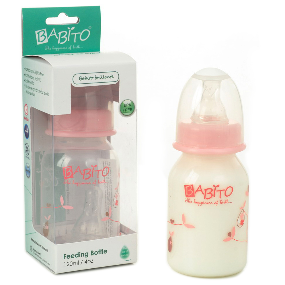 BABITO : ขวดนมขนาด 4 oz BPA-Free รุ่น Charismata /Pink
