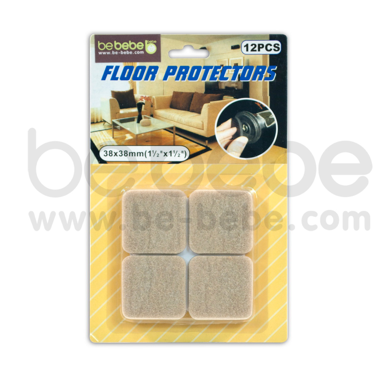 be bebe : Floor Protector /Beige 12 pcs.(38x38mm.)