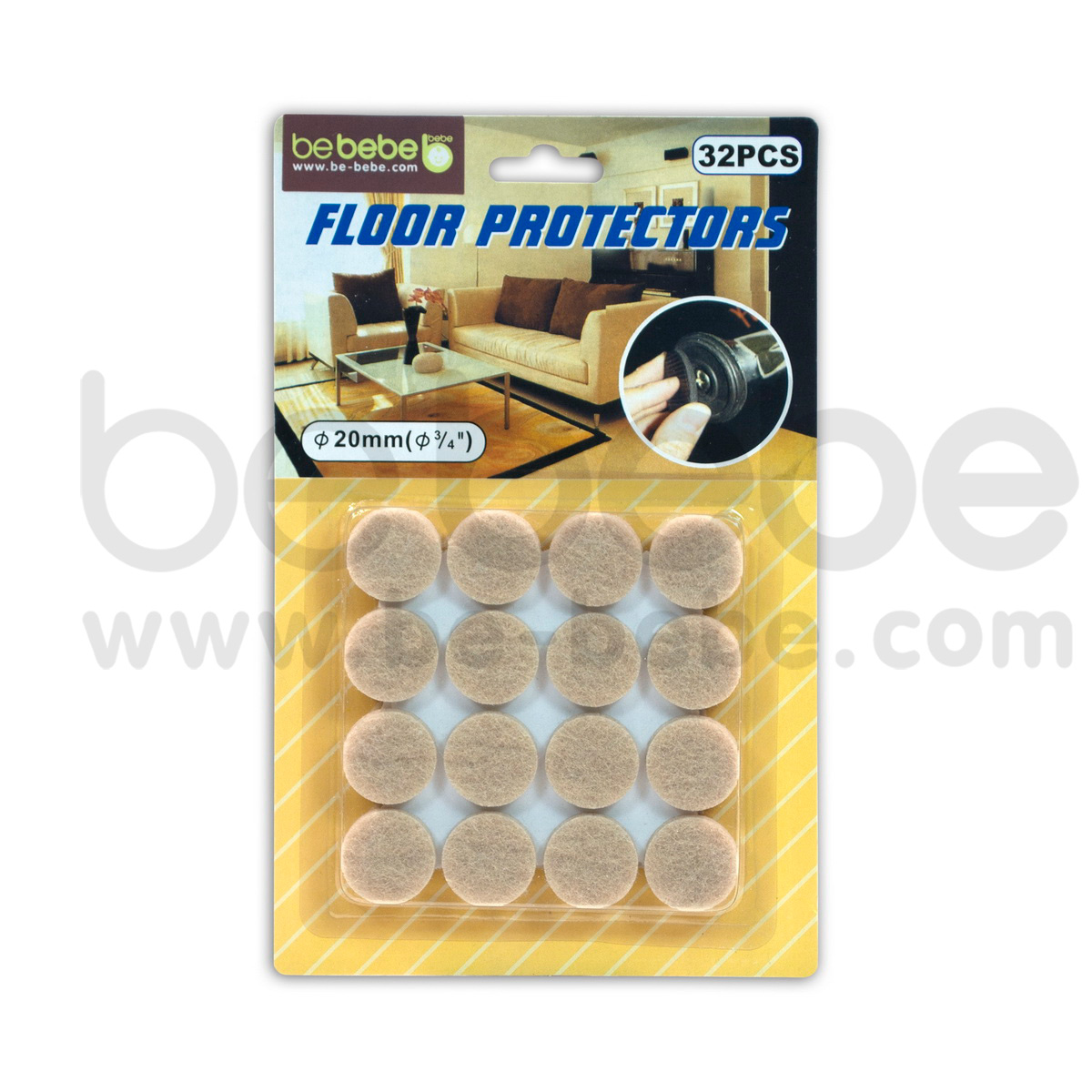 be bebe : Floor Protector /Beige 32 pcs.(Dia.20 x 4mm.)