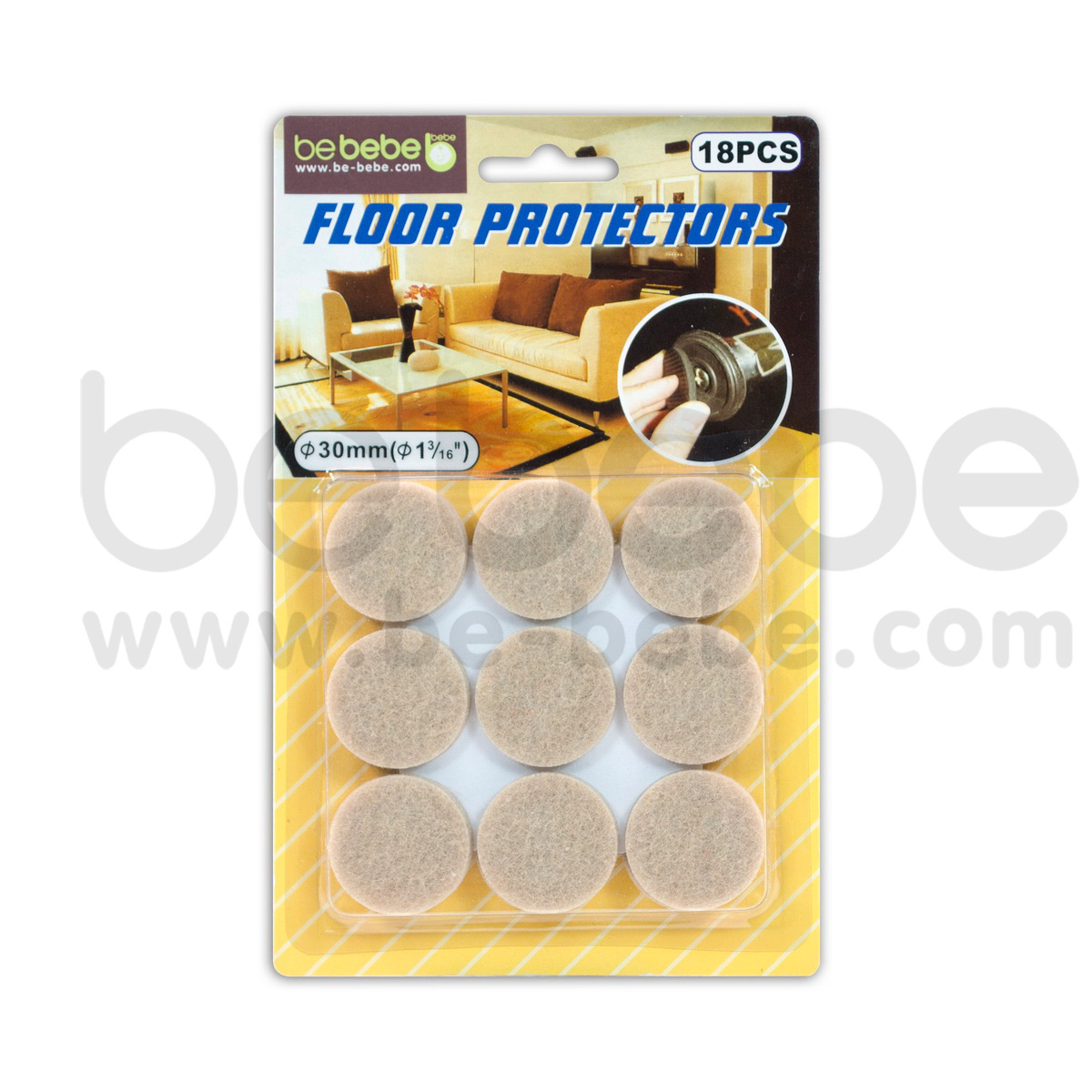 be bebe : Floor Protector /Beige 18 pcs.(Dia.30 x 4mm.)