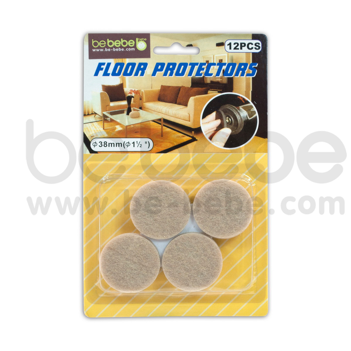 be bebe : Floor Protector /Beige 12 pcs.(Dia.38 x 4mm.)