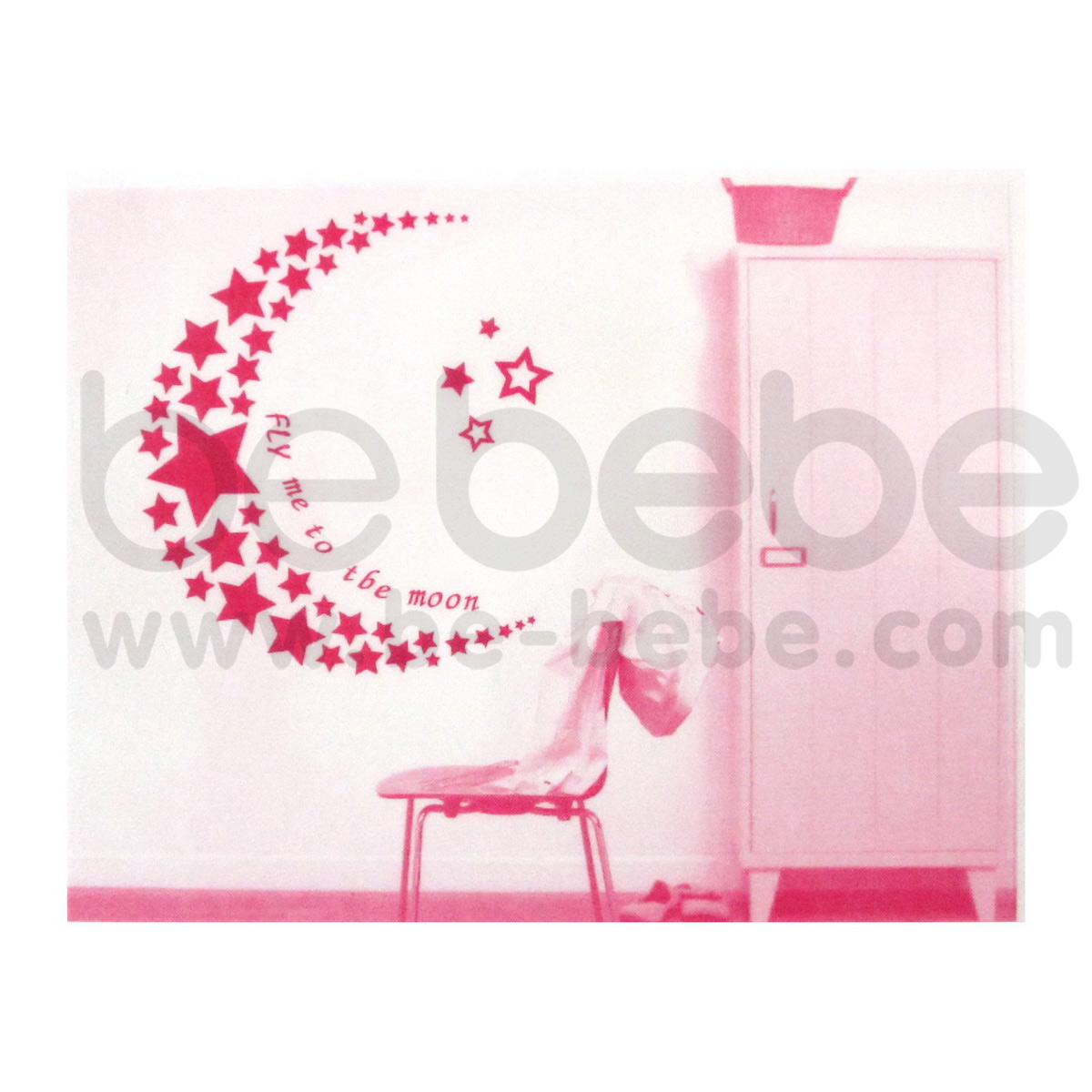 be bebe :  สติ๊กเกอร์ PVC ติดผนัง ติดซ้ำได้(60x90cm.) / HL3D-3107