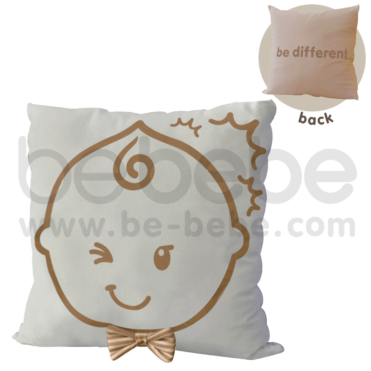 bebebe : Pillow-be different-boy / Light Gray