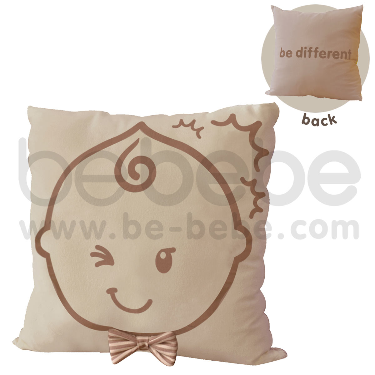 bebebe : Pillow-be different-boy / Light Brown