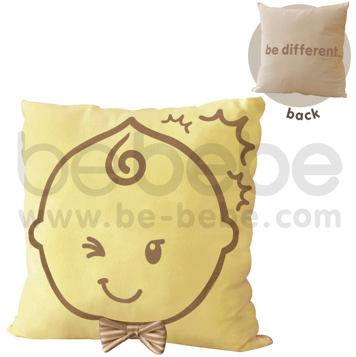 bebebe : Pillow-be different-boy / Light Yellow 
