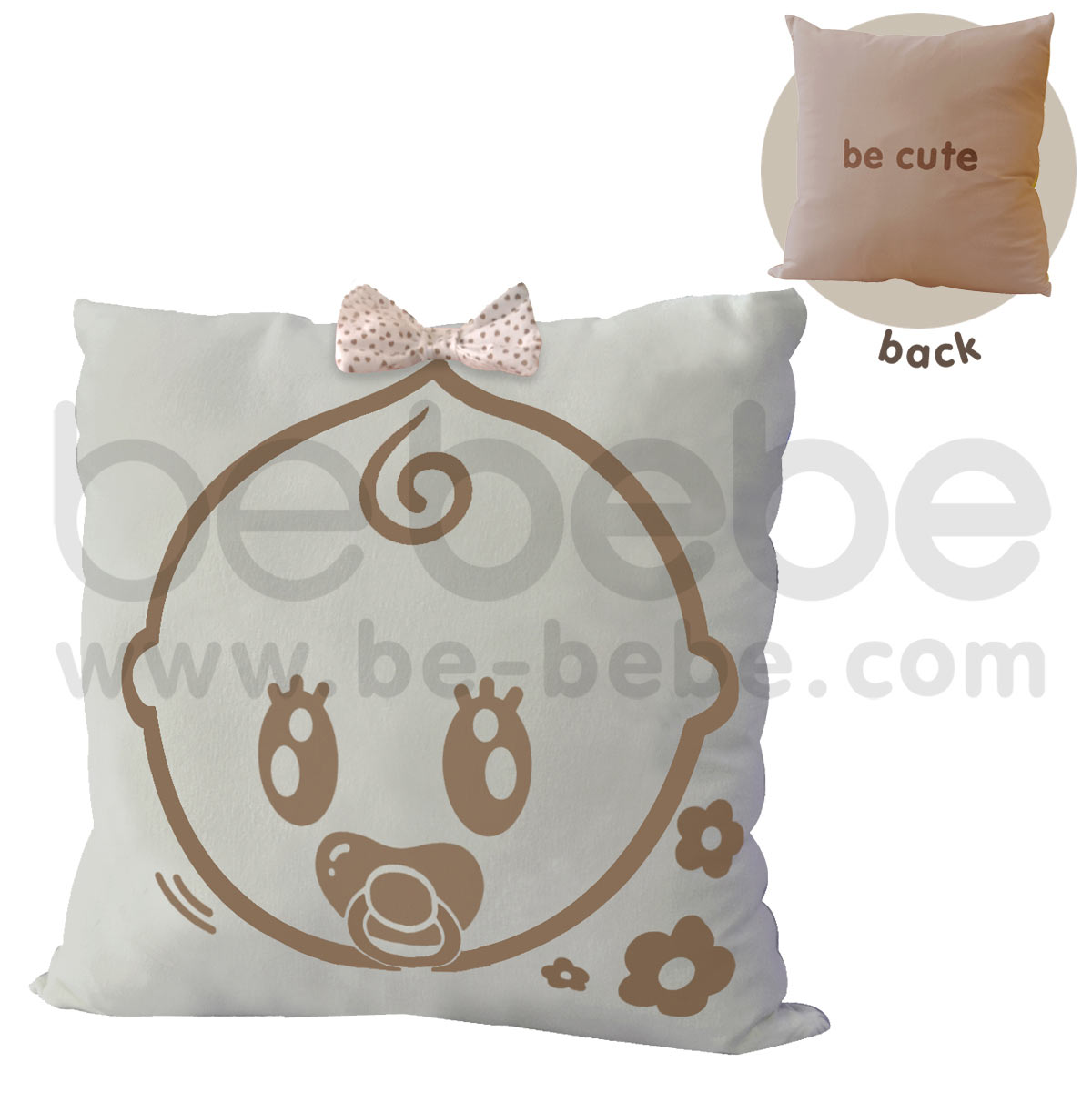 bebebe : Pillow-be cute-girl / Light Gray  