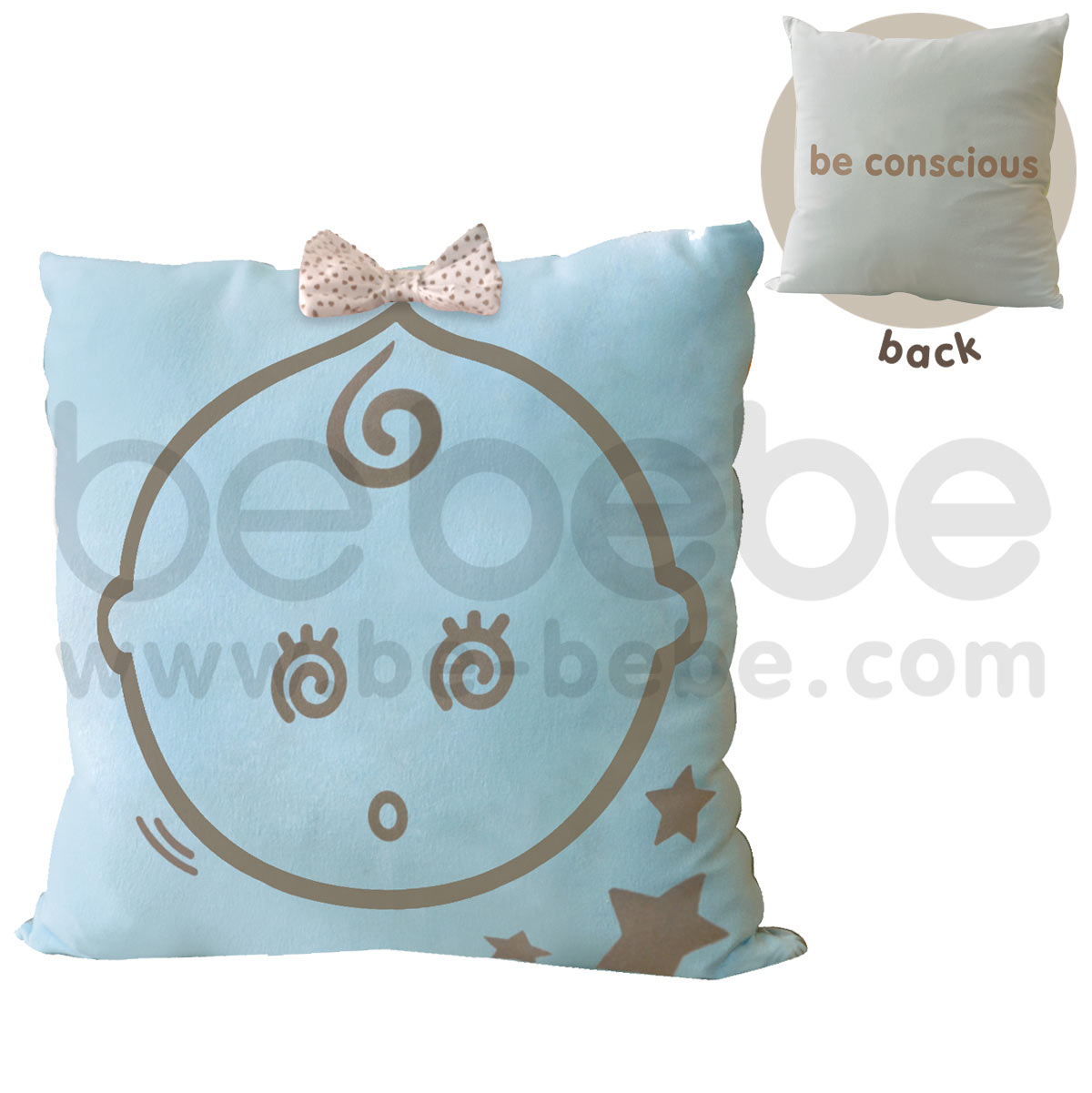 bebebe : Pillow-be conscious-girl / Light Blue