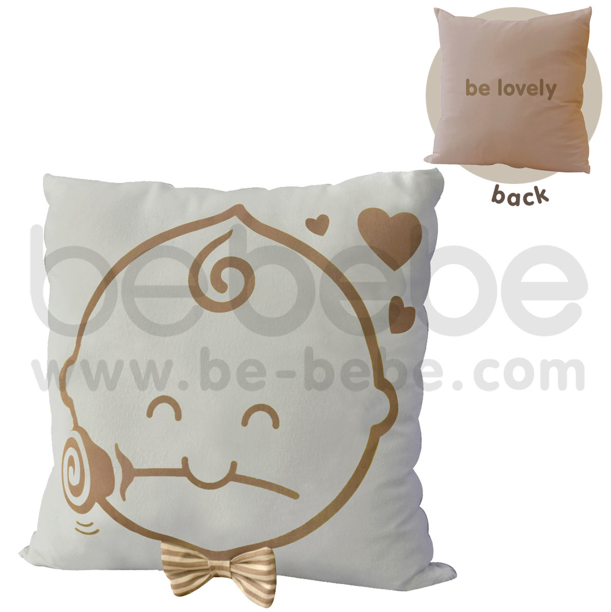 bebebe : Pillow-be Lovely-boy / Light Gray 