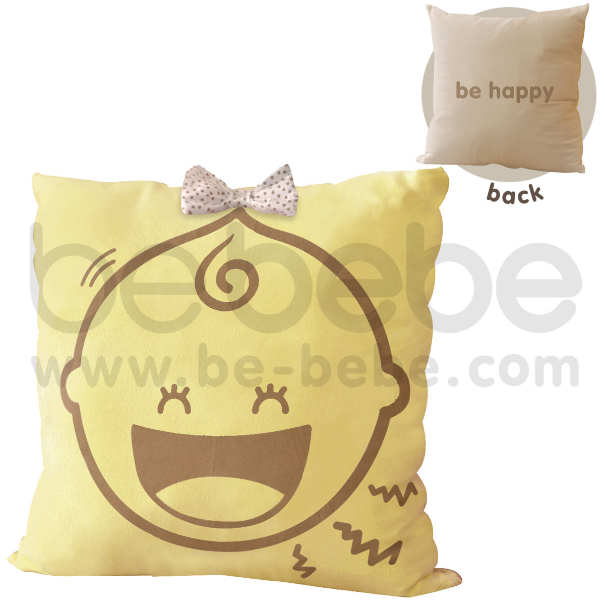 bebebe : Pillow-be happy-girl / Light Yellow 