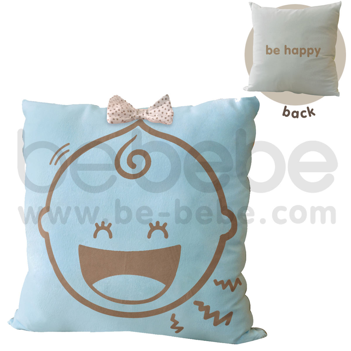 bebebe : Pillow-be happy-girl / Light Blue