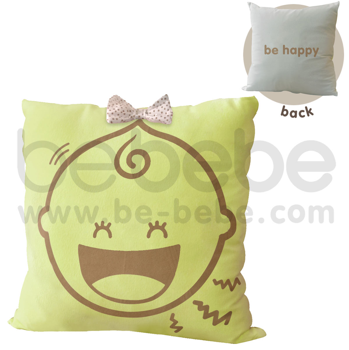 bebebe : Pillow-be happy-girl / Light Green