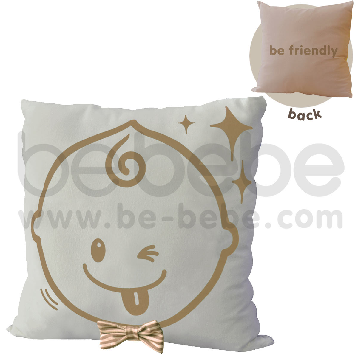bebebe : Pillow-be friendly-boy / Light Gray