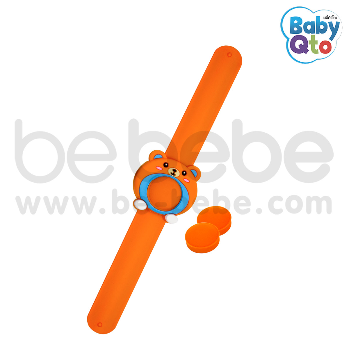 BabyQto : สายรัดข้อมือกันยุง / ลายหมี (ส้ม)