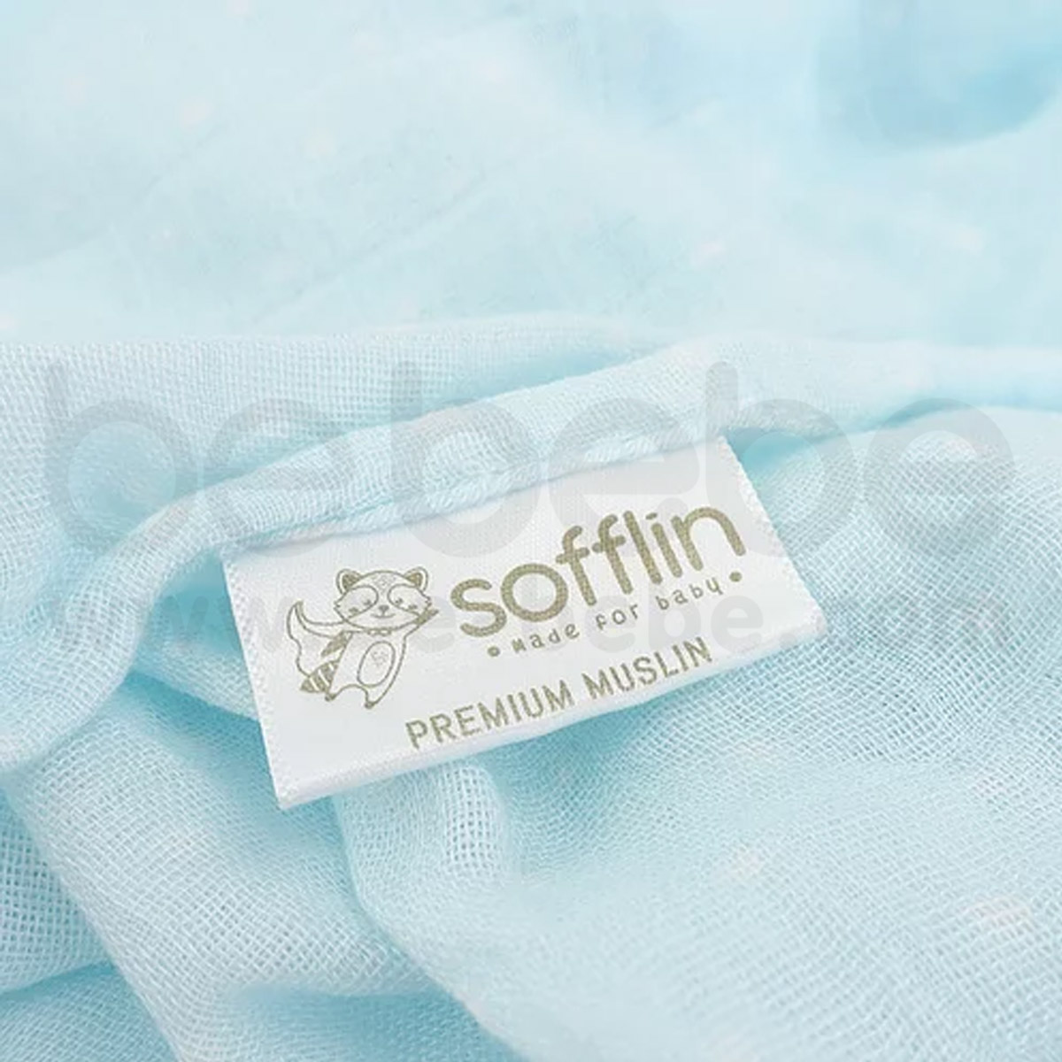 Sofflin : ผ้าอ้อมมัสลินใยไผ่ 47 นิ้ว - Dotty Blue