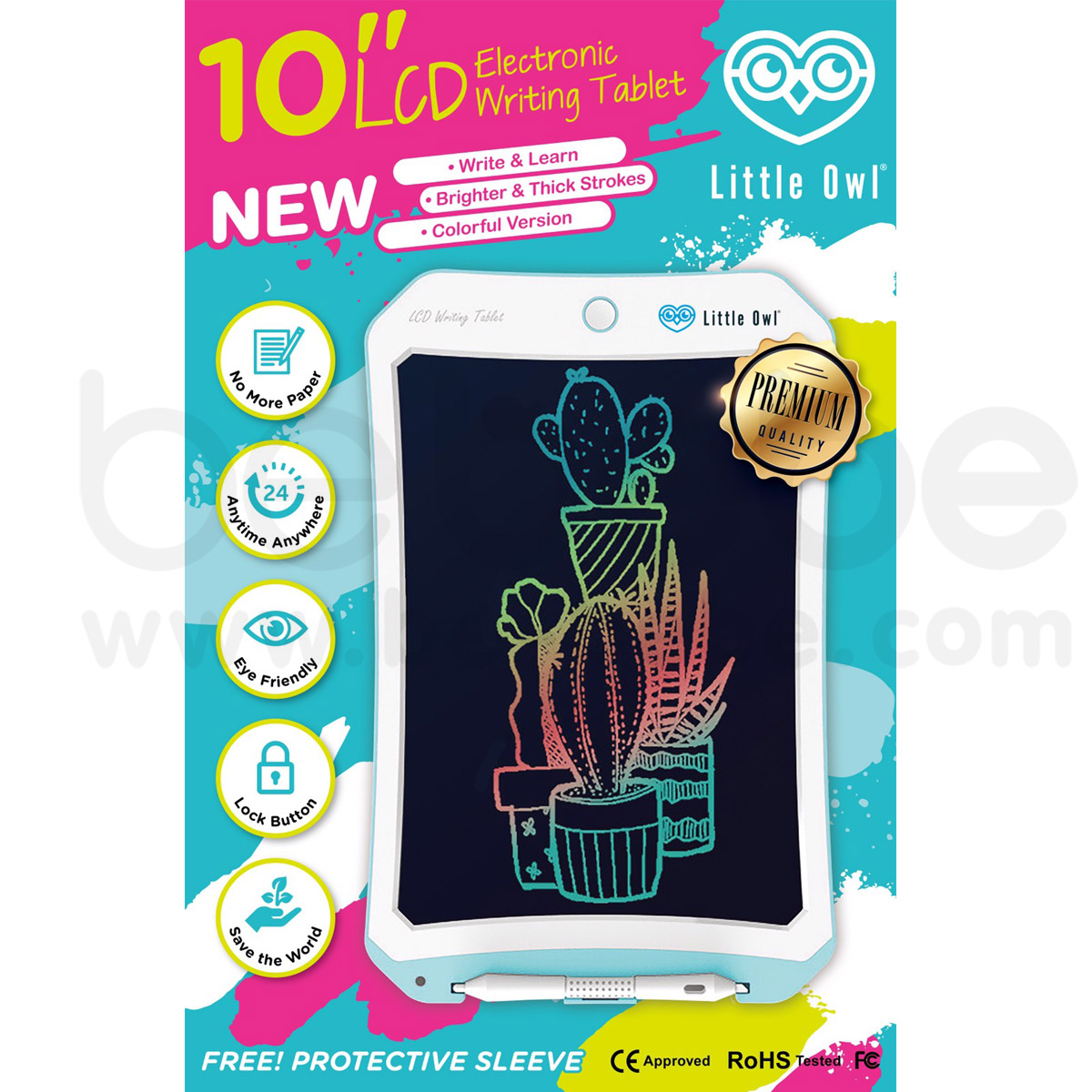 Little Owl : New_กระดานดิจิตอล LCD 10 นิ้ว จอสี